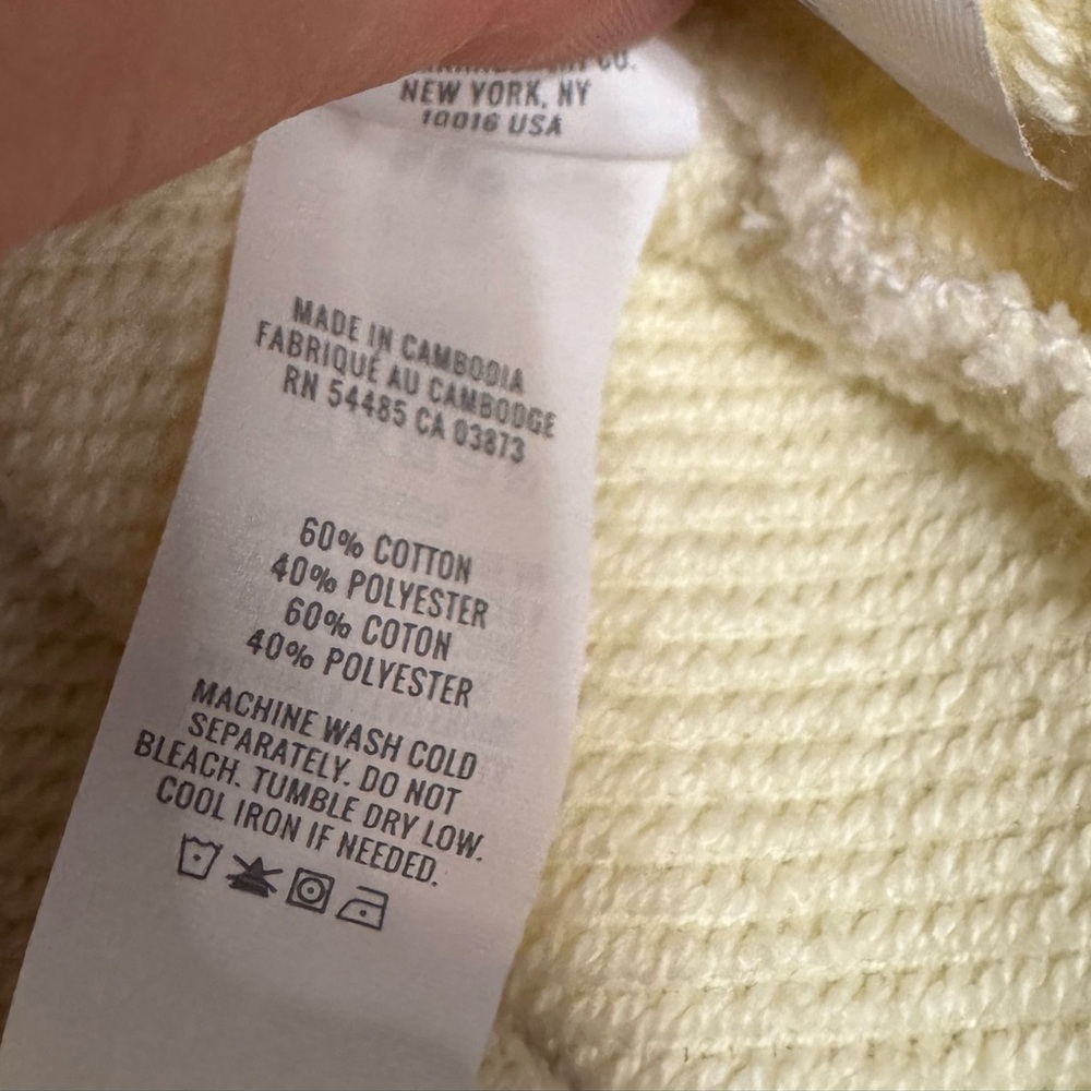 Aerie Oversized Lace Up Sweatshirt in Pale Yellow / Cream - Medium - Picture 5 of 7